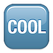 🆒 Emoji Wort „Cool“ in blauem Quadrat Apple iOS 9.0.