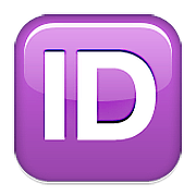 🆔 Emoji Großbuchstaben ID in lila Quadrat Apple iOS 9.0.