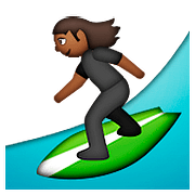 🏄🏾 Emoji Surfista: Pele Morena Escura na Apple iOS 9.0.