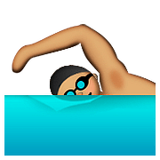 Emoji 🏊🏽 Persona Che Nuota: Carnagione Olivastra su Apple iOS 9.0.