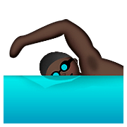 🏊🏿 Emoji Pessoa Nadando: Pele Escura na Apple iOS 9.0.