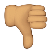 👎🏽 Emoji Daumen runter: mittlere Hautfarbe Apple iOS 9.0.