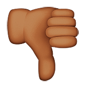 👎🏾 Emoji Daumen runter: mitteldunkle Hautfarbe Apple iOS 9.0.