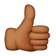 👍🏾 Emoji Polegar Para Cima: Pele Morena Escura na Apple iOS 9.0.