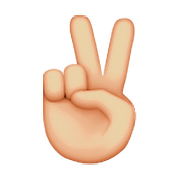 ✌🏼 Emoji Victory-Geste: mittelhelle Hautfarbe Apple iOS 9.0.