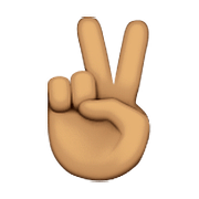 ✌🏽 Emoji Mão Em V De Vitória: Pele Morena na Apple iOS 9.0.