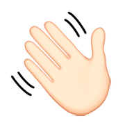 👋🏻 Emoji Mano Saludando: Tono De Piel Claro en Apple iOS 9.0.
