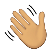 👋🏽 Emoji Mano Saludando: Tono De Piel Medio en Apple iOS 9.0.