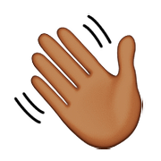 👋🏾 Emoji winkende Hand: mitteldunkle Hautfarbe Apple iOS 9.0.