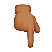 👇🏾 Emoji nach unten weisender Zeigefinger: mitteldunkle Hautfarbe Apple iOS 9.0.