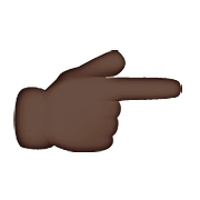 👉🏿 Emoji nach rechts weisender Zeigefinger: dunkle Hautfarbe Apple iOS 9.0.