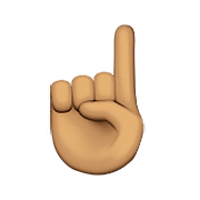 ☝🏽 Emoji nach oben weisender Zeigefinger von vorne: mittlere Hautfarbe Apple iOS 9.0.