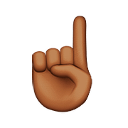☝🏾 Emoji Dedo índice Hacia Arriba: Tono De Piel Oscuro Medio en Apple iOS 9.0.