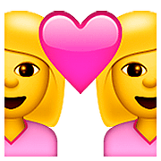 Émoji 👩‍❤️‍👩 Couple Avec Cœur : Femme Et Femme sur Apple iOS 9.3.