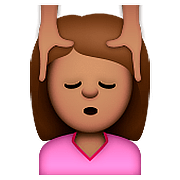 💆🏽 Emoji Person, die eine Kopfmassage bekommt: mittlere Hautfarbe Apple iOS 9.3.