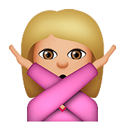 Émoji 🙅🏼 Personne Faisant Un Geste D’interdiction : Peau Moyennement Claire sur Apple iOS 9.3.