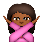 🙅🏾 Emoji Person mit überkreuzten Armen: mitteldunkle Hautfarbe Apple iOS 9.3.