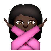 🙅🏿 Emoji Person mit überkreuzten Armen: dunkle Hautfarbe Apple iOS 9.3.
