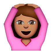 🙆🏽 Emoji Person mit Händen auf dem Kopf: mittlere Hautfarbe Apple iOS 9.3.
