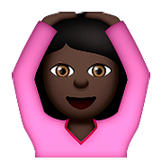 🙆🏿 Emoji Person mit Händen auf dem Kopf: dunkle Hautfarbe Apple iOS 9.3.