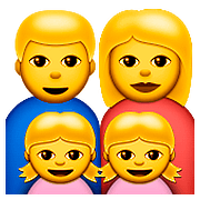 👨‍👩‍👧‍👧 Emoji Familie: Mann, Frau, Mädchen und Mädchen Apple iOS 9.3.