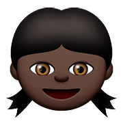 👧🏿 Emoji Mädchen: dunkle Hautfarbe Apple iOS 9.3.