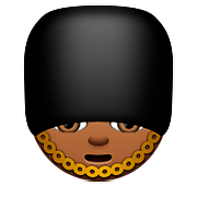 Emoji 💂🏾 Guardia: Carnagione Abbastanza Scura su Apple iOS 9.3.