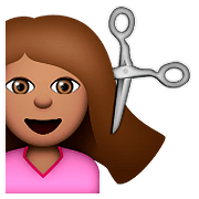 💇🏽 Emoji Person beim Haareschneiden: mittlere Hautfarbe Apple iOS 9.3.