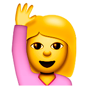 Emoji 🙋 Persona Con Mano Alzata su Apple iOS 9.3.