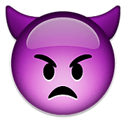 👿 Emoji wütendes Gesicht mit Hörnern Apple iOS 9.3.
