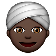 👳🏿 Emoji Pessoa Com Turbante: Pele Escura na Apple iOS 9.3.