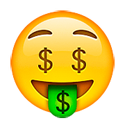 🤑 Emoji Gesicht mit Dollarzeichen Apple iOS 9.3.