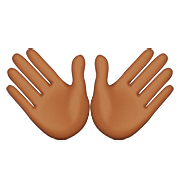 👐🏾 Emoji Mãos Abertas: Pele Morena Escura na Apple iOS 9.3.