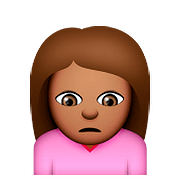 🙍🏽 Emoji Franzindo A Sobrancelha: Pele Morena na Apple iOS 9.3.