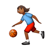 ⛹🏾 Emoji Person mit Ball: mitteldunkle Hautfarbe Apple iOS 9.3.