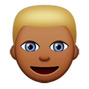 👱🏾 Emoji Pessoa: Pele Morena Escura E Cabelo Louro na Apple iOS 9.3.