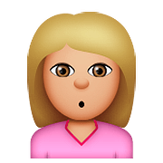 🙎🏼 Emoji Persona Haciendo Pucheros: Tono De Piel Claro Medio en Apple iOS 9.3.
