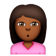 🙎🏾 Emoji Persona Haciendo Pucheros: Tono De Piel Oscuro Medio en Apple iOS 9.3.