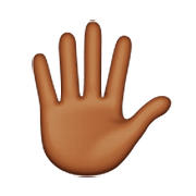 🖐🏾 Emoji Mão Aberta Com Os Dedos Separados: Pele Morena Escura na Apple iOS 9.3.