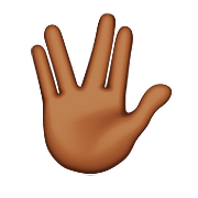 🖖🏾 Emoji vulkanischer Gruß: mitteldunkle Hautfarbe Apple iOS 9.3.