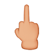 🖕🏼 Emoji Dedo Corazón Hacia Arriba: Tono De Piel Claro Medio en Apple iOS 9.3.