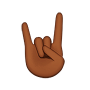 🤘🏾 Emoji Saudação Do Rock: Pele Morena Escura na Apple iOS 9.3.