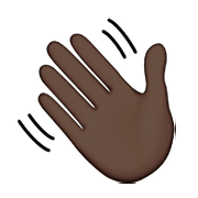 👋🏿 Emoji Mão Acenando: Pele Escura na Apple iOS 9.3.