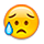 Emoji 😥 Faccina Delusa Ma Sollevata su Apple iPhone OS 2.2.
