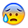Emoji 😰 Faccina Blu Sudata su Apple iPhone OS 2.2.