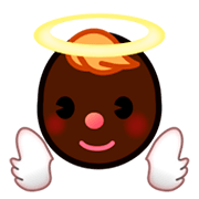 👼🏿 Emoji Bebé ángel: Tono De Piel Oscuro en emojidex 1.0.14.