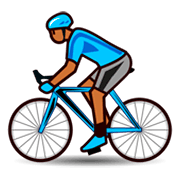 🚴🏾 Emoji Ciclista: Pele Morena Escura na emojidex 1.0.14.