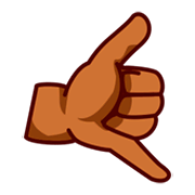 Emoji 🤙🏾 Mano Con Gesto Di Chiamata: Carnagione Abbastanza Scura su emojidex 1.0.14.
