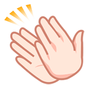 Emoji 👏🏻 Mani Che Applaudono: Carnagione Chiara su emojidex 1.0.14.