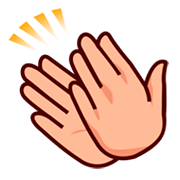 👏🏼 Emoji Manos Aplaudiendo: Tono De Piel Claro Medio en emojidex 1.0.14.